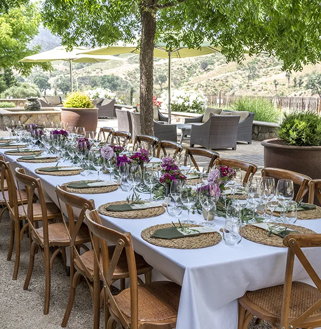 Somerston Estate Events, outside patio table set up