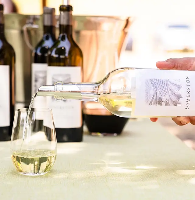 Mobile image of Somerston wine being poured.