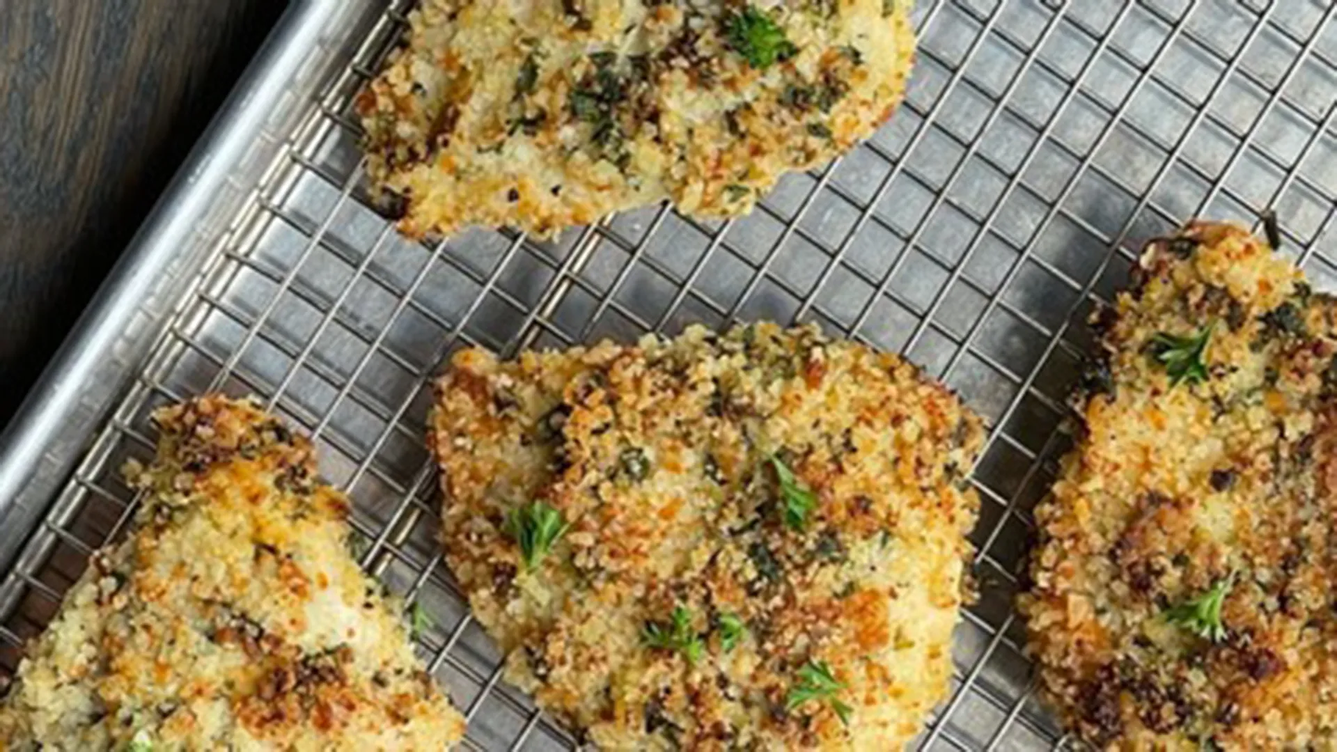 Oven Fried Mustard Chicken.